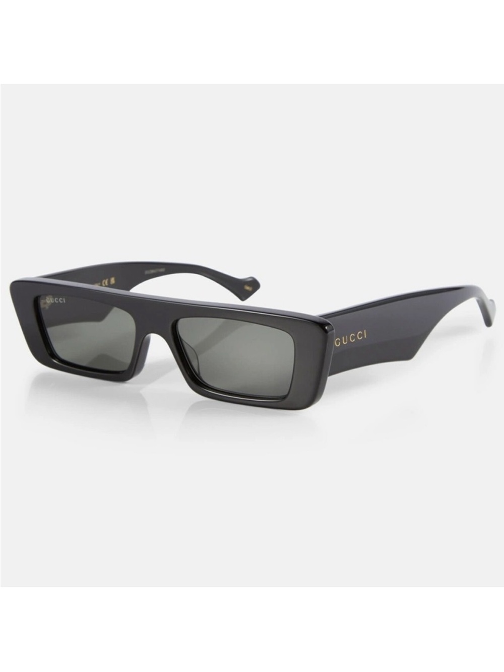 Gucci Black Rectangular Acetate Sunglasses